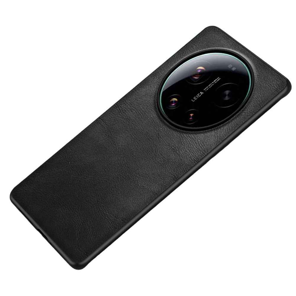 For Xiaomi 17 Ultra 5G Case Retro Leather Coated PC + TPU Phone Cover - Black