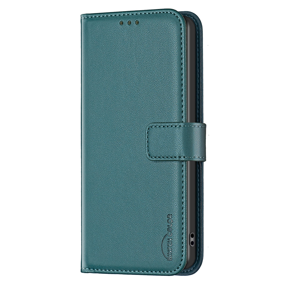 For Xiaomi Poco M8 5G / Redmi Note 15 5G (Global) / 15 4G (Global) Phone Case BINFEN COLOR BF17 Wallet Folio Flip Leather Cover - Green