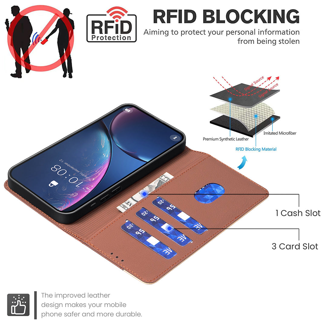 For Xiaomi Poco M8 5G / Redmi Note 15 5G (Global) / 15 4G (Global) Leather Case BINFEN COLOR Splicing Color RFID Blocking Wallet Stand Phone Cover - Brown