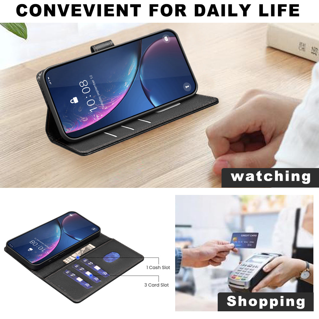 For Xiaomi Poco M8 5G / Redmi Note 15 5G (Global) / 15 4G (Global) Leather Case BINFEN COLOR BF32 Wallet RFID Blocking Phone Cover - Black