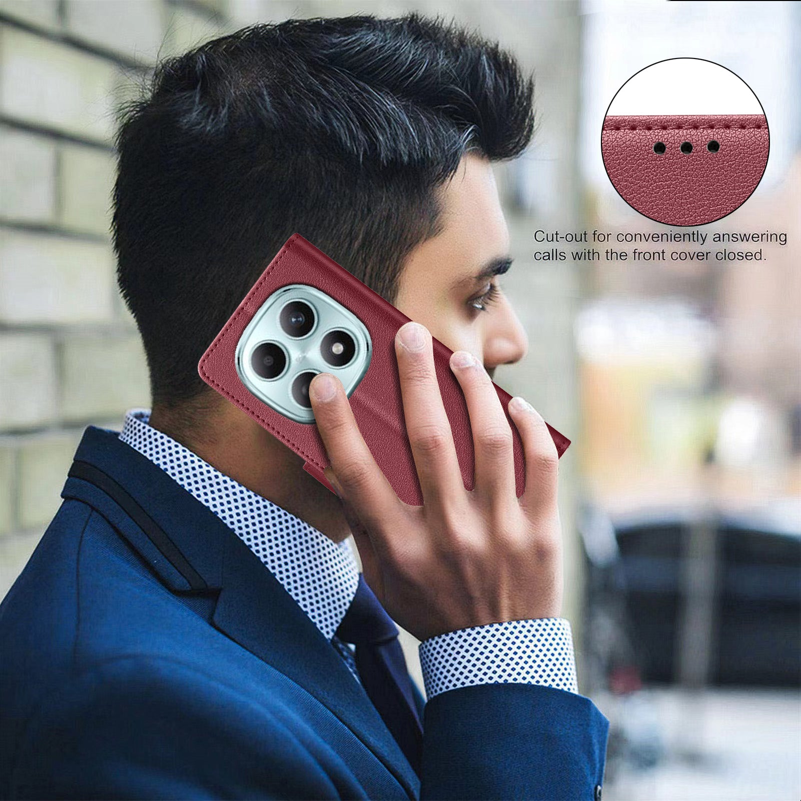 For Xiaomi Poco M8 5G / Redmi Note 15 5G (Global) / 15 4G (Global) Leather Case BINFEN COLOR BF32 Wallet RFID Blocking Phone Cover - Red