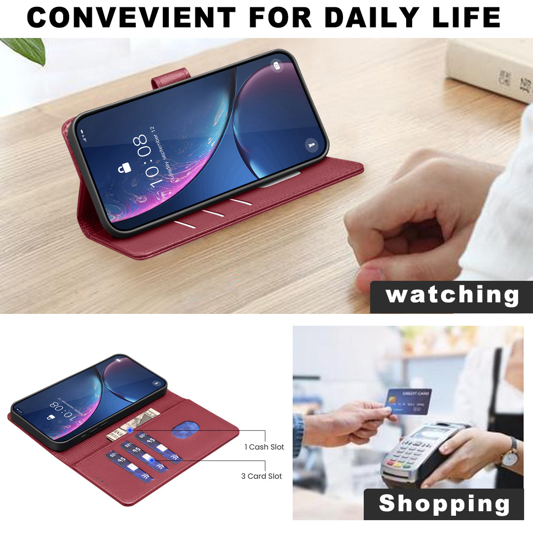 For Xiaomi Poco M8 5G / Redmi Note 15 5G (Global) / 15 4G (Global) Leather Case BINFEN COLOR BF32 Wallet RFID Blocking Phone Cover - Red