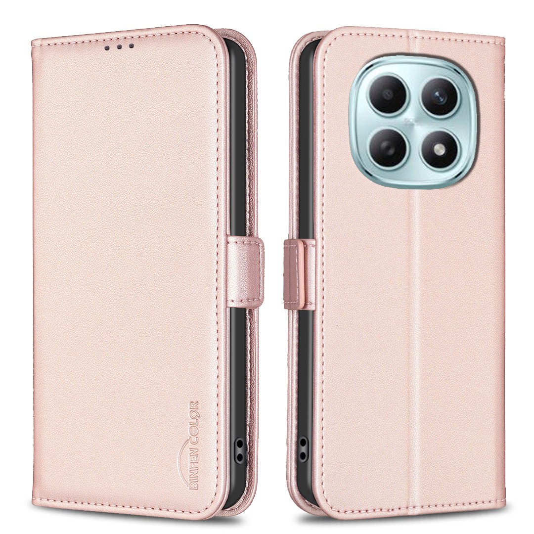 For Xiaomi Poco M8 5G / Redmi Note 15 5G (Global) / 15 4G (Global) Case BINFEN COLOR BF31 PU Leather Flip Folio Phone Wallet Cover - Pink