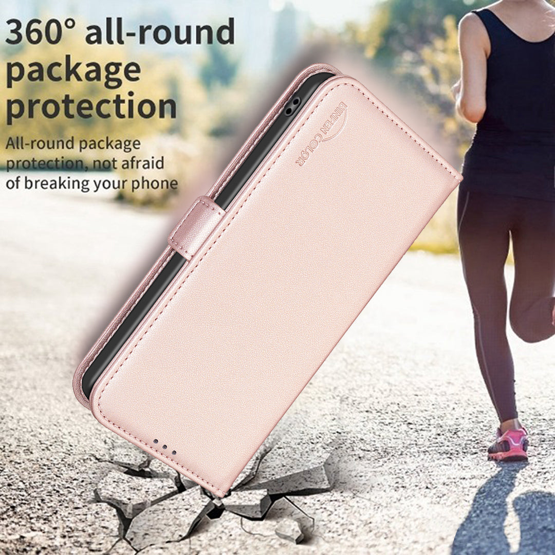 For Xiaomi Poco M8 5G / Redmi Note 15 5G (Global) / 15 4G (Global) Case BINFEN COLOR BF31 PU Leather Flip Folio Phone Wallet Cover - Pink