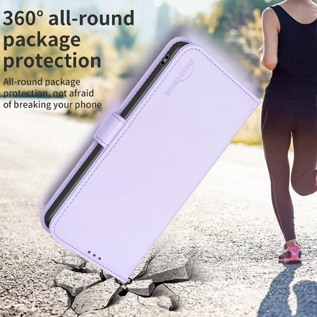 For Xiaomi Poco M8 5G / Redmi Note 15 5G (Global) / 15 4G (Global) Case BINFEN COLOR BF31 PU Leather Flip Folio Phone Wallet Cover - Purple