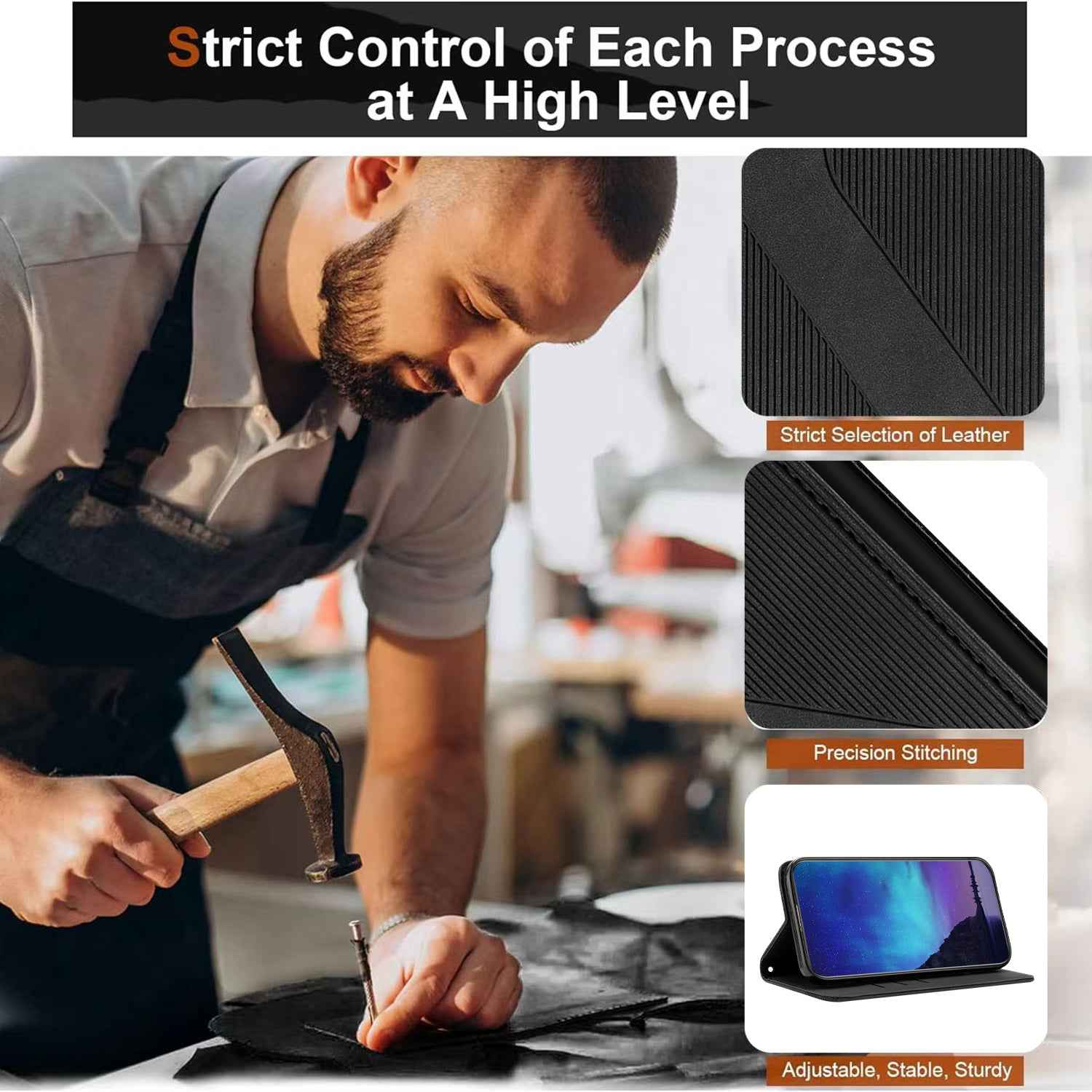 For Xiaomi 17 Ultra 5G Phone Cover Skin-touch Feel Leather Wallet Case with Stand - Black