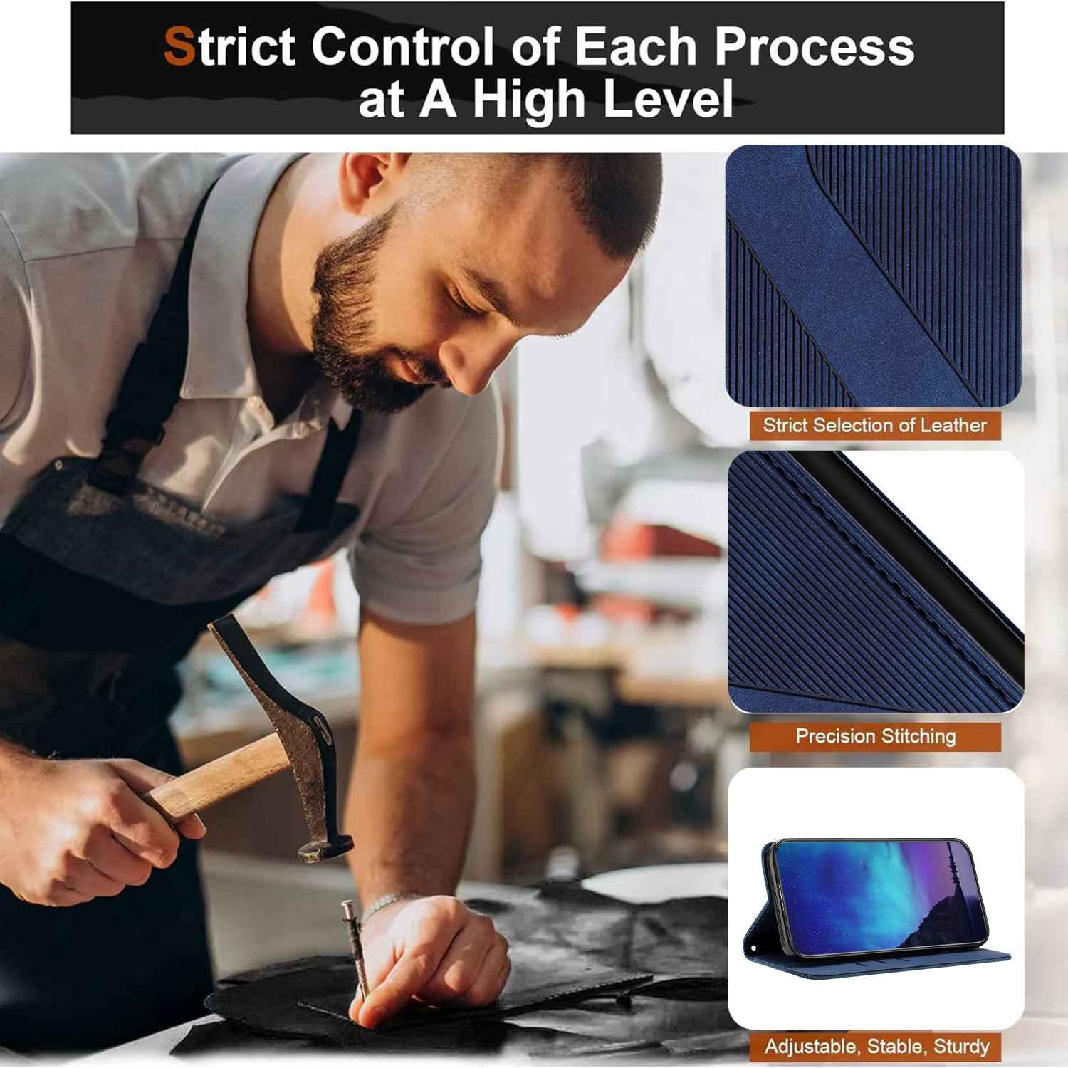 For Xiaomi 17 Ultra 5G Phone Cover Skin-touch Feel Leather Wallet Case with Stand - Blue