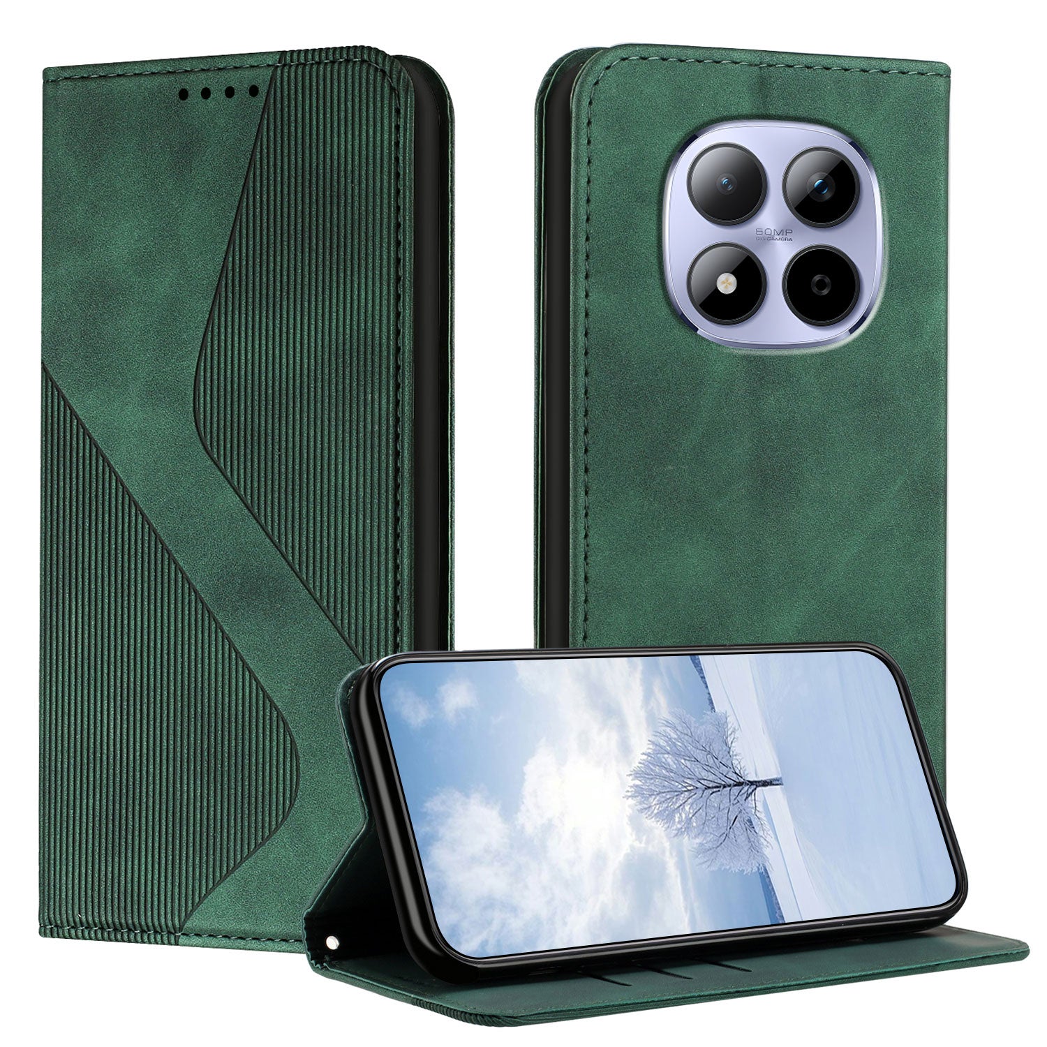For Xiaomi Redmi Note 15 Pro 4G (Global) Phone Cover Skin-touch Feel Leather Wallet Case with Stand - Green