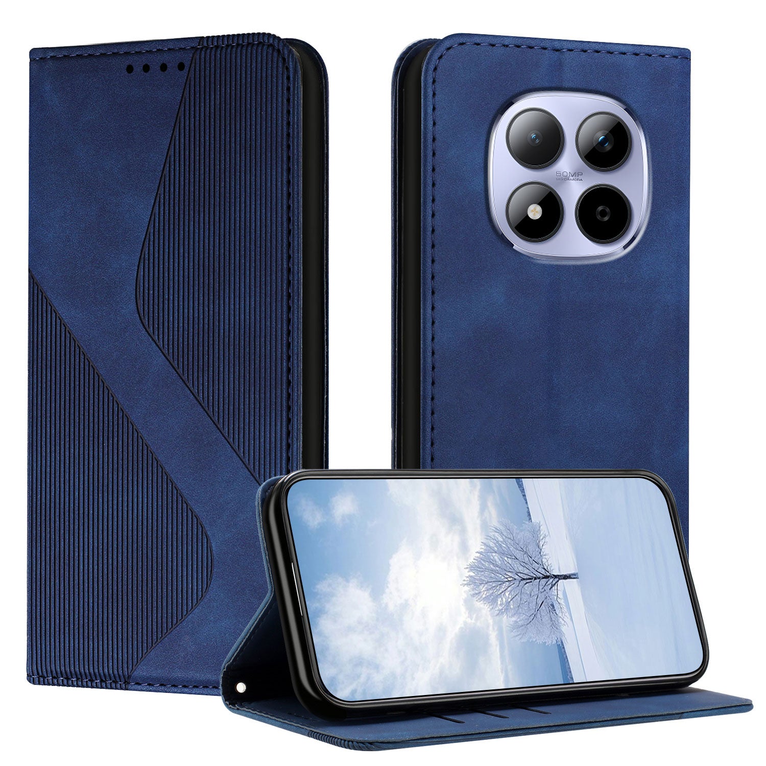 For Xiaomi Redmi Note 15 Pro 5G (Global) Phone Cover Skin-touch Feel Leather Wallet Case with Stand - Blue