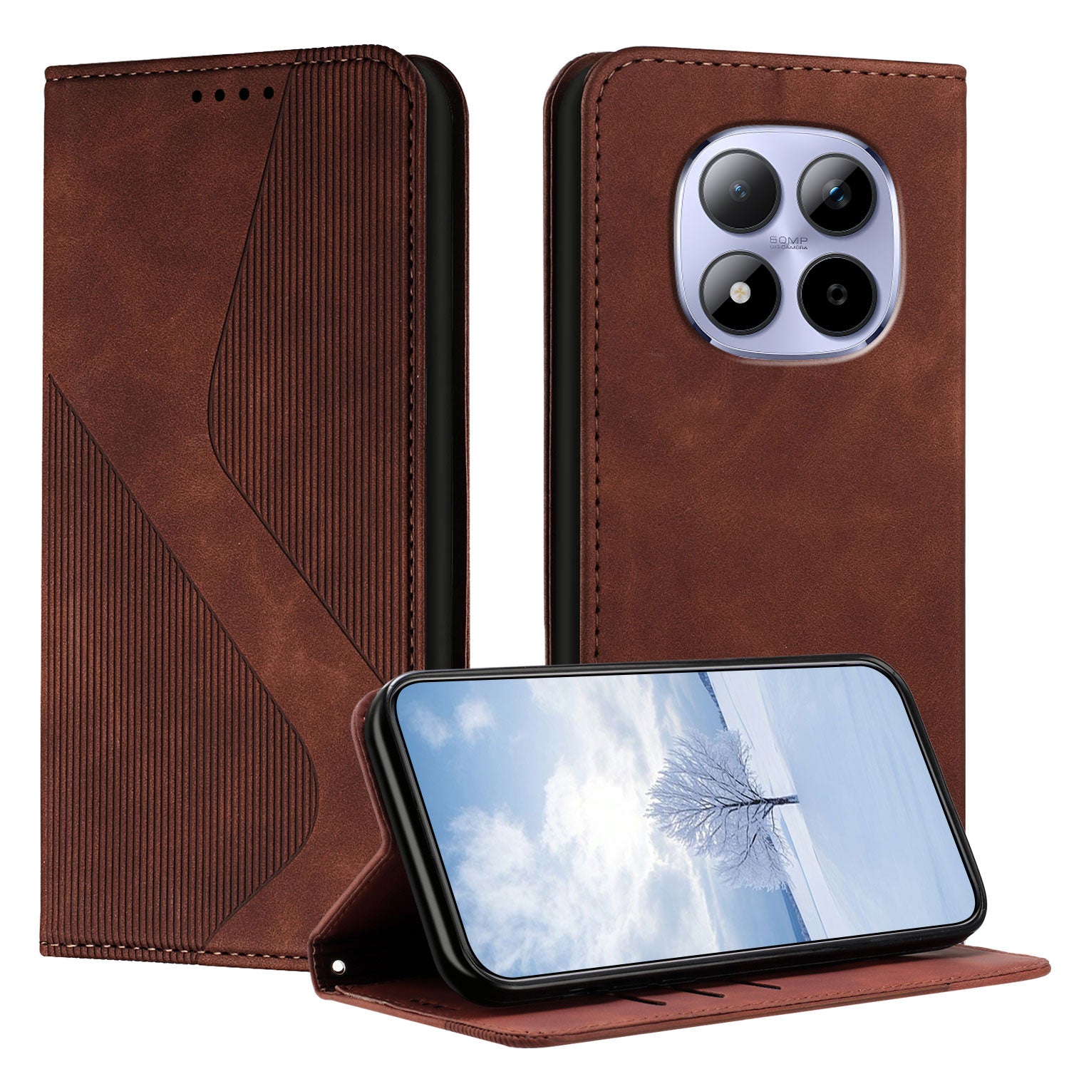 For Xiaomi Redmi Note 15 Pro 5G (Global) Phone Cover Skin-touch Feel Leather Wallet Case with Stand - Brown