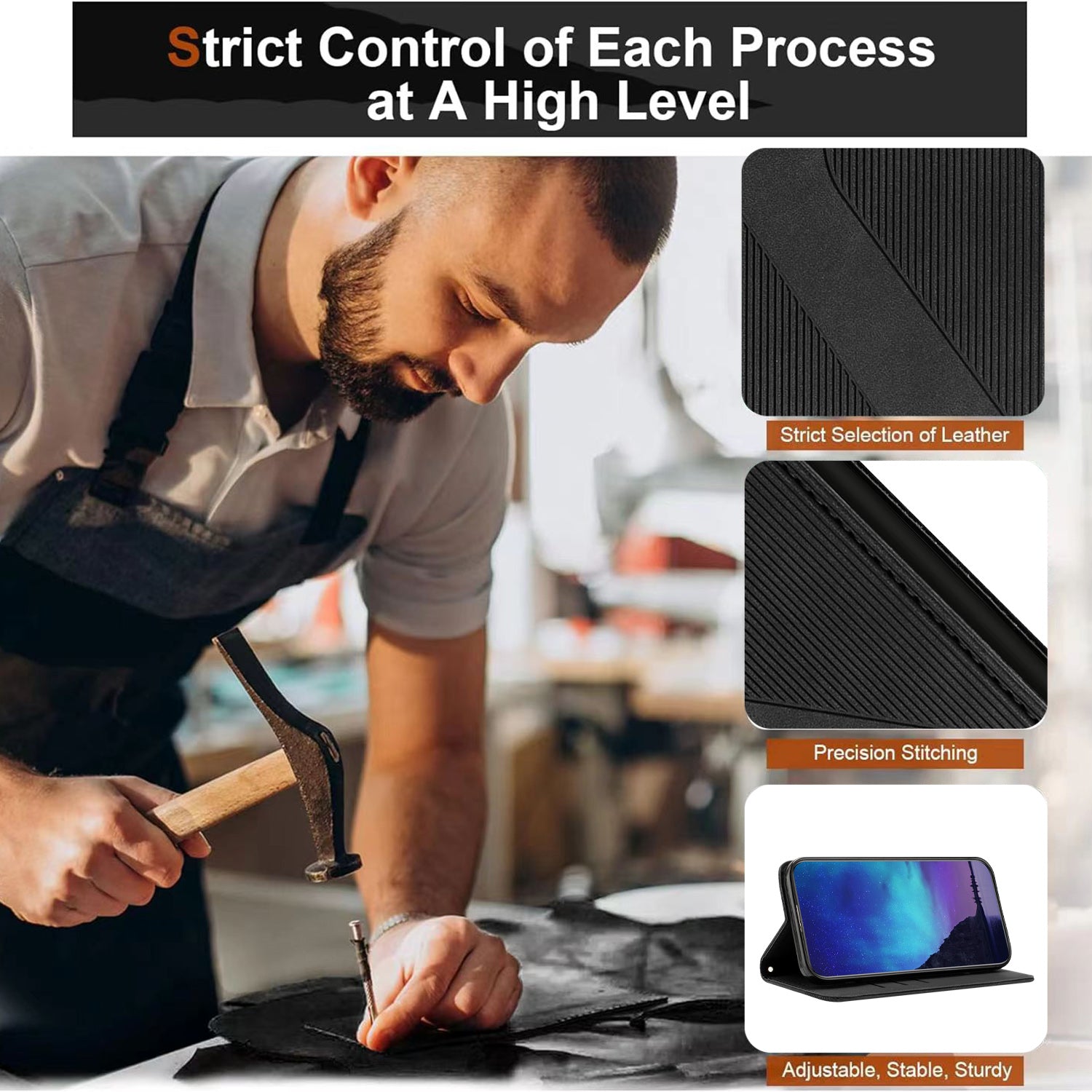 For Xiaomi Poco M8 Pro 5G / Redmi Note 15 Pro+ 5G (Global) Phone Cover Skin-touch Feel Leather Wallet Case with Stand - Black