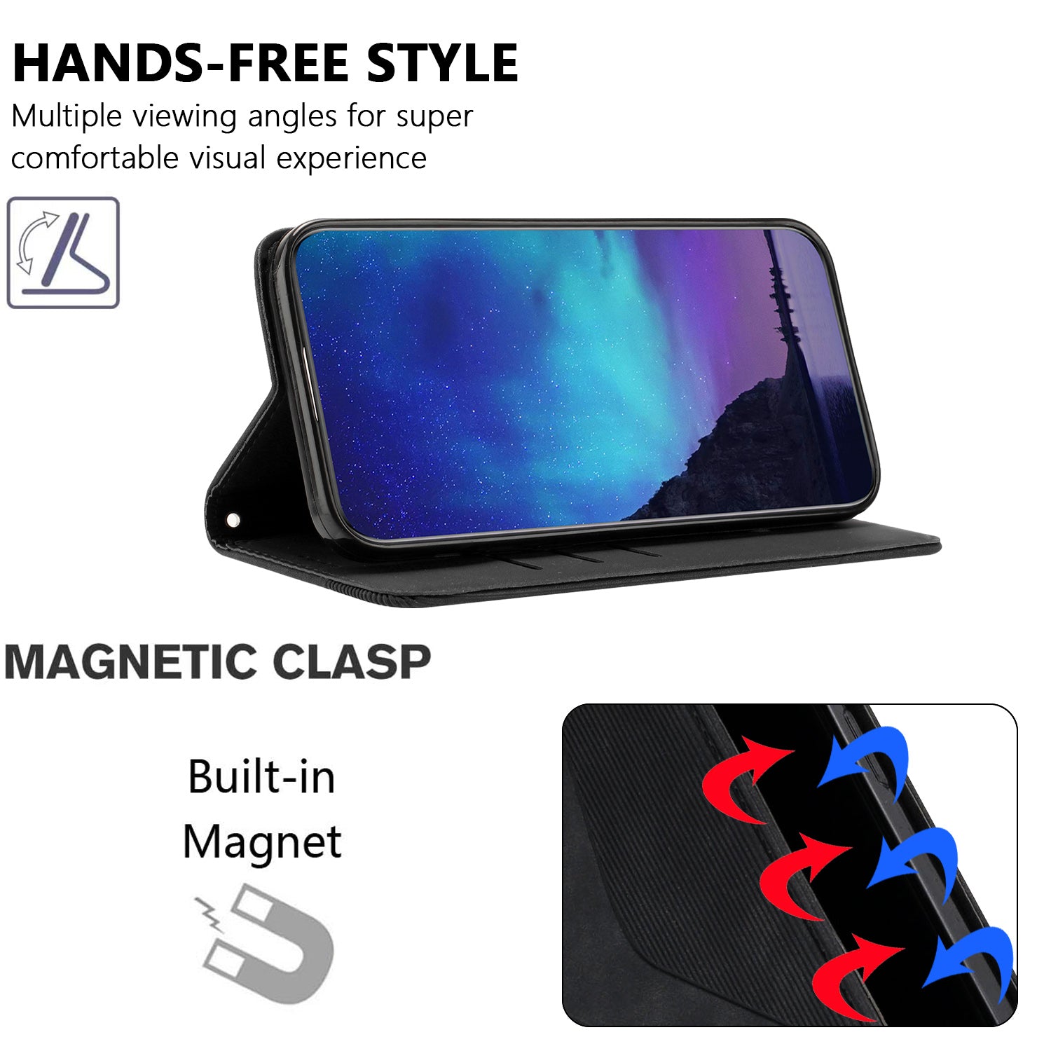 For Xiaomi Poco M8 Pro 5G / Redmi Note 15 Pro+ 5G (Global) Phone Cover Skin-touch Feel Leather Wallet Case with Stand - Black