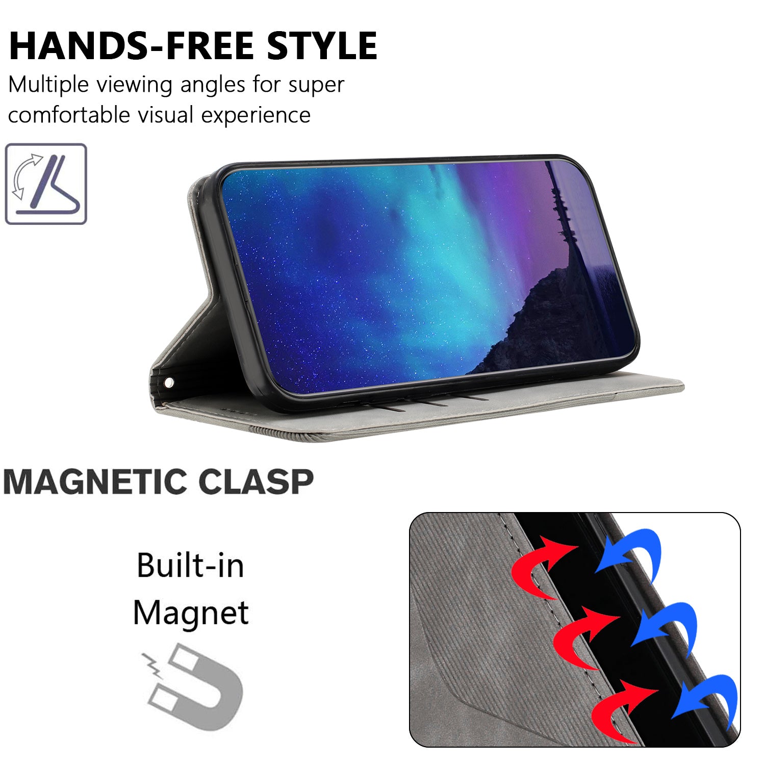 For Xiaomi Poco M8 Pro 5G / Redmi Note 15 Pro+ 5G (Global) Phone Cover Skin-touch Feel Leather Wallet Case with Stand - Grey