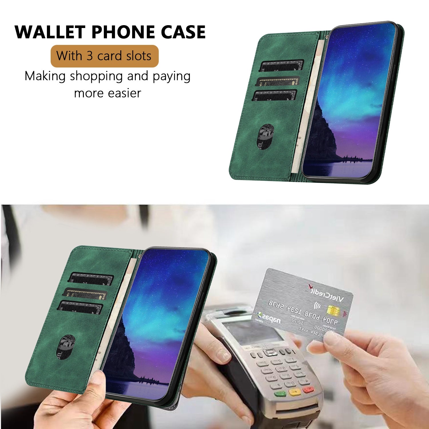 For Xiaomi Poco M8 Pro 5G / Redmi Note 15 Pro+ 5G (Global) Phone Cover Skin-touch Feel Leather Wallet Case with Stand - Green