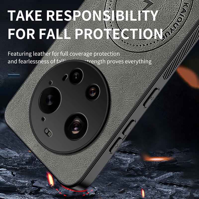 For Xiaomi 17 Ultra 5G Magnetic Case WANLONFENG SD1 Series Nappa Texture PC TPU Phone Cover - Blue