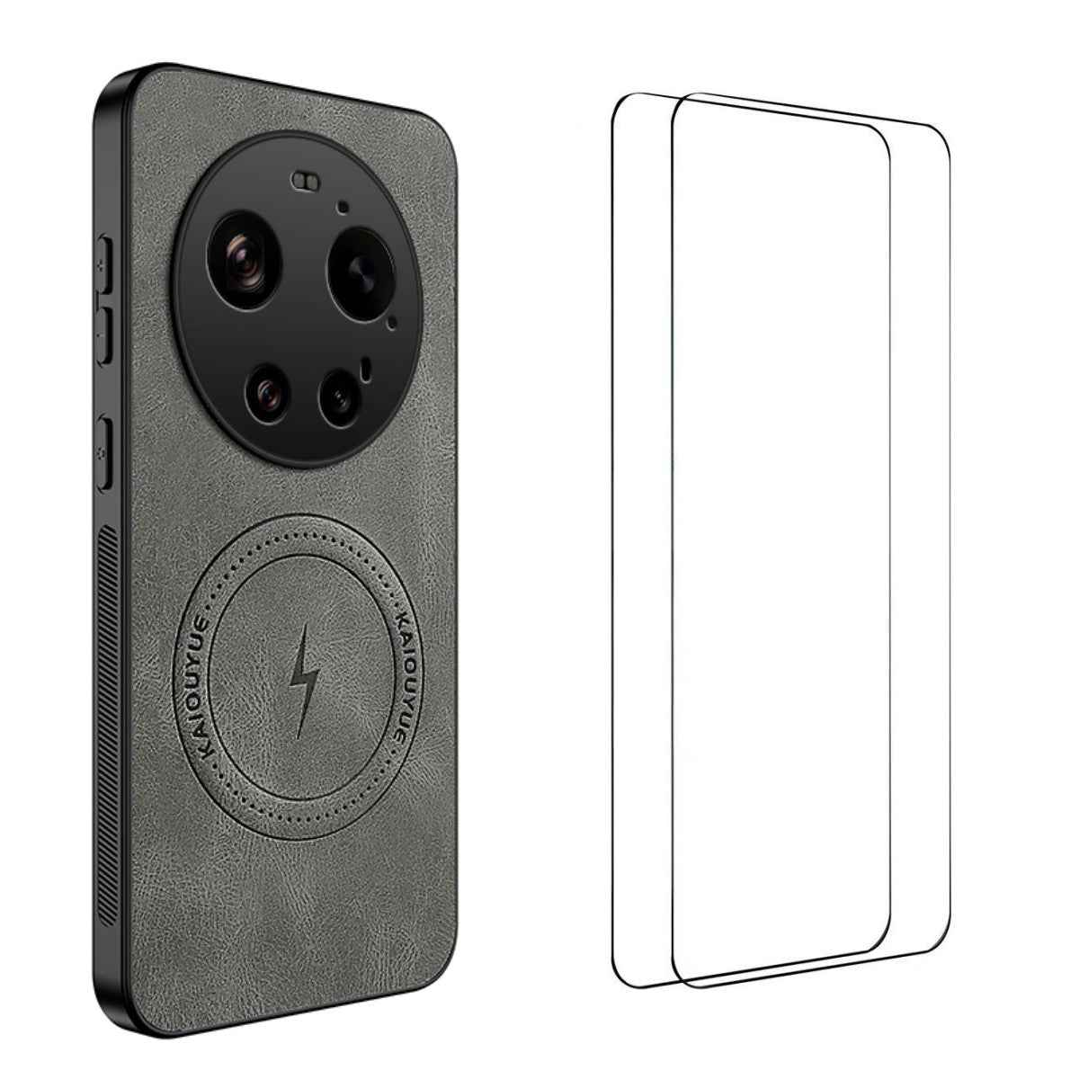 For Xiaomi 17 Ultra 5G Magnetic Case WANLONFENG SD Series PC TPU Phone Cover with 2Pcs Screen Film - Grey