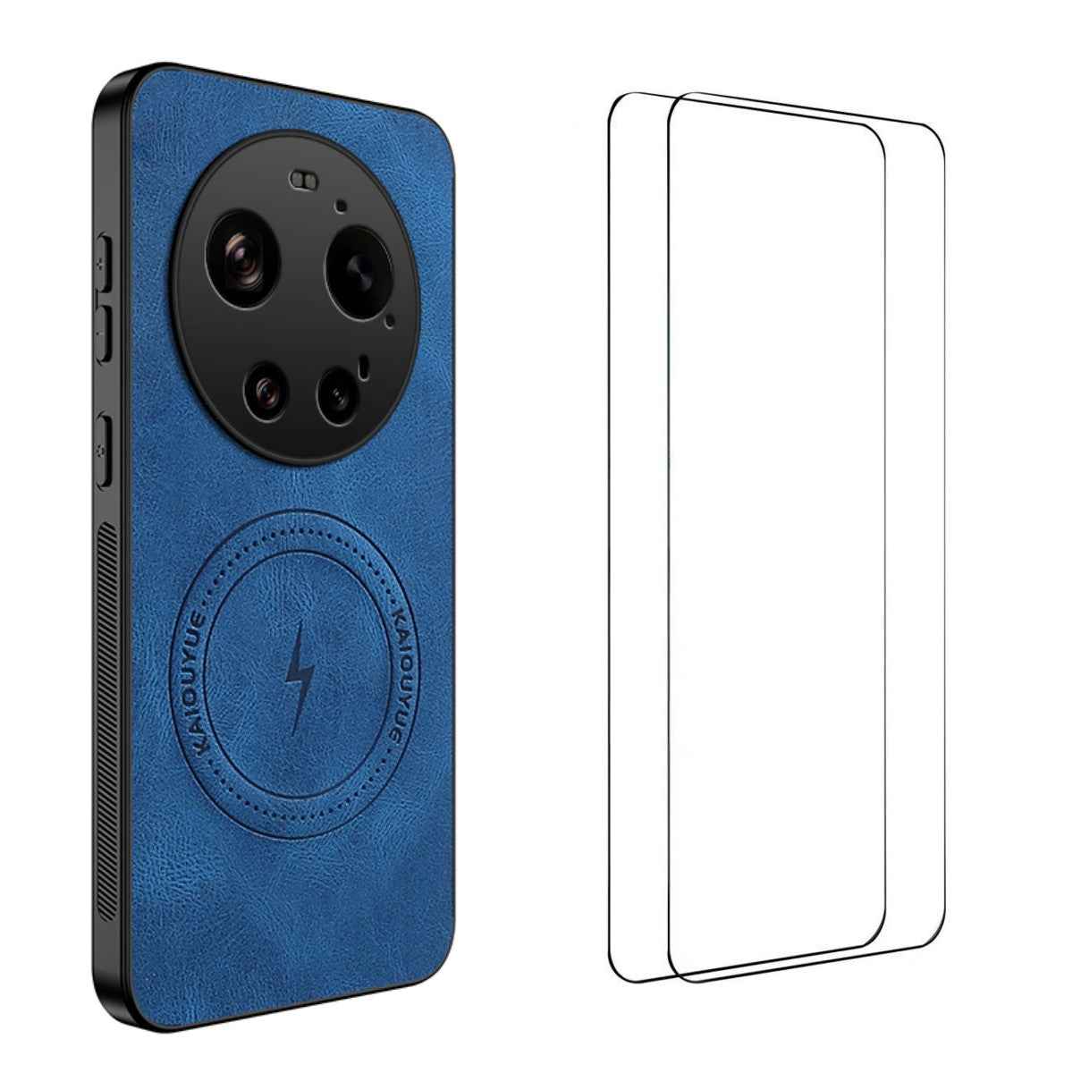 For Xiaomi 17 Ultra 5G Magnetic Case WANLONFENG SD Series PC TPU Phone Cover with 2Pcs Screen Film - Blue