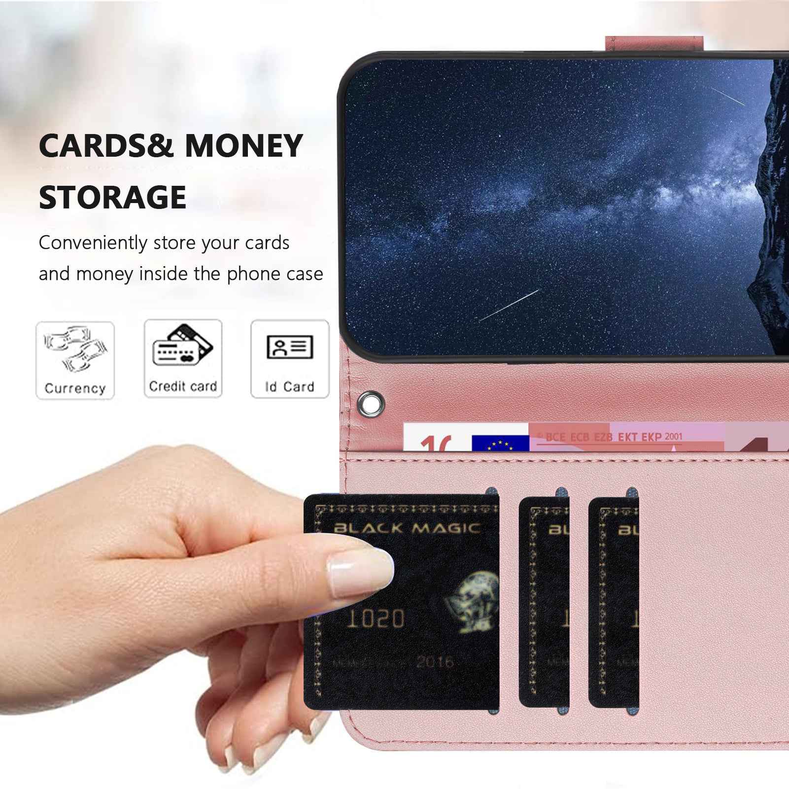 For Xiaomi 17 Ultra 5G Leather Case Wallet Stand Solid Color Anti Drop Phone Cover - Rose Gold