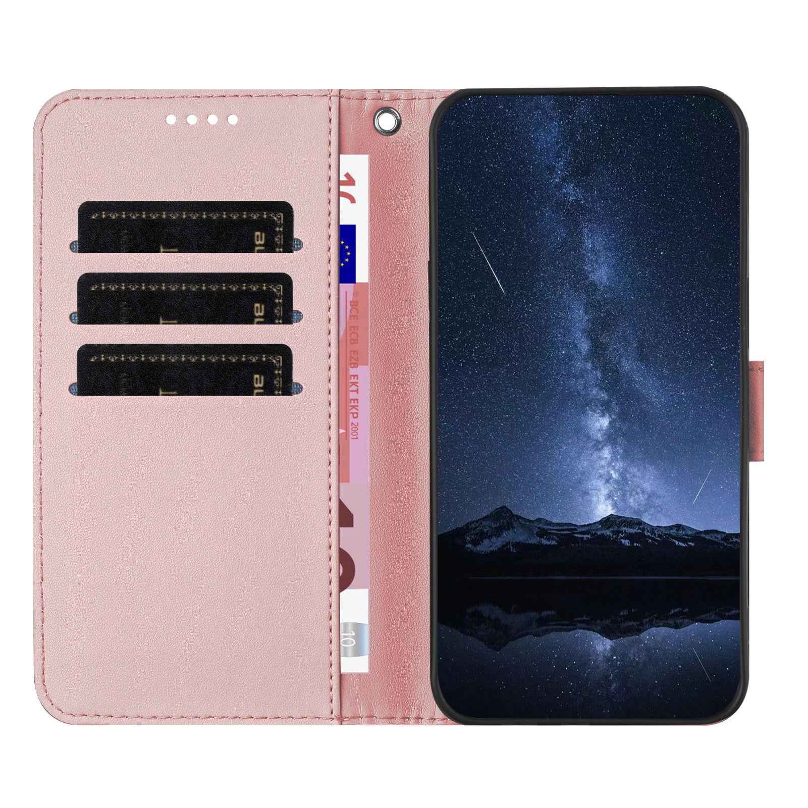For Xiaomi 17 Ultra 5G Leather Case Wallet Stand Solid Color Anti Drop Phone Cover - Rose Gold