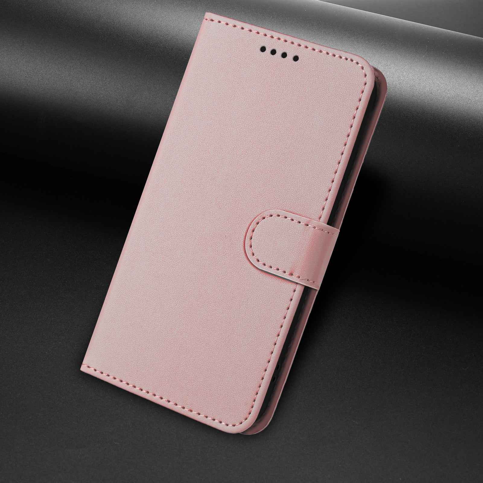 For Xiaomi 17 Ultra 5G Leather Case Wallet Stand Solid Color Anti Drop Phone Cover - Rose Gold