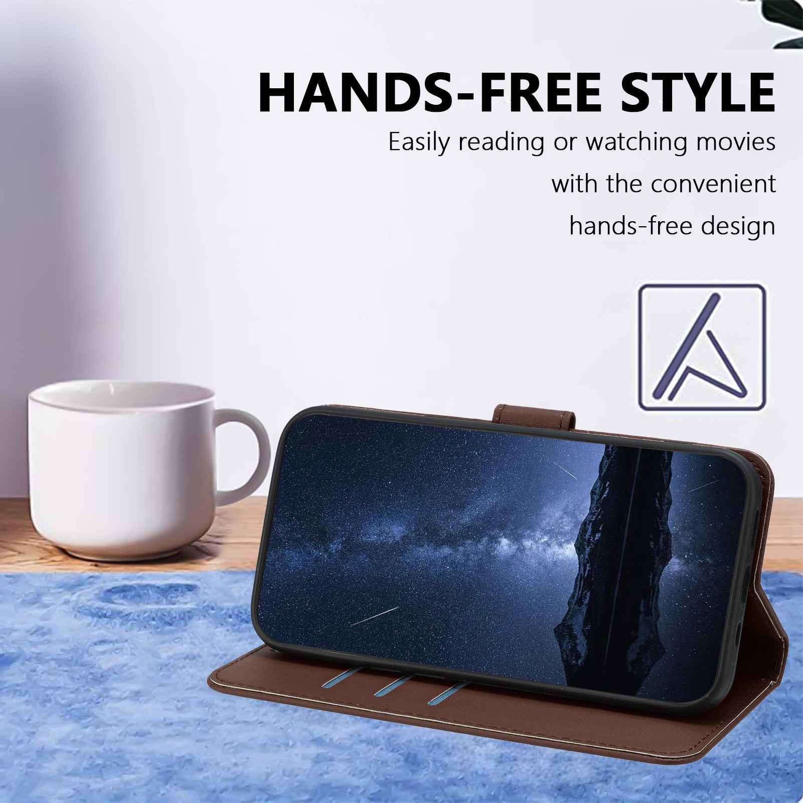For Xiaomi 17 Ultra 5G Leather Case Wallet Stand Solid Color Anti Drop Phone Cover - Brown