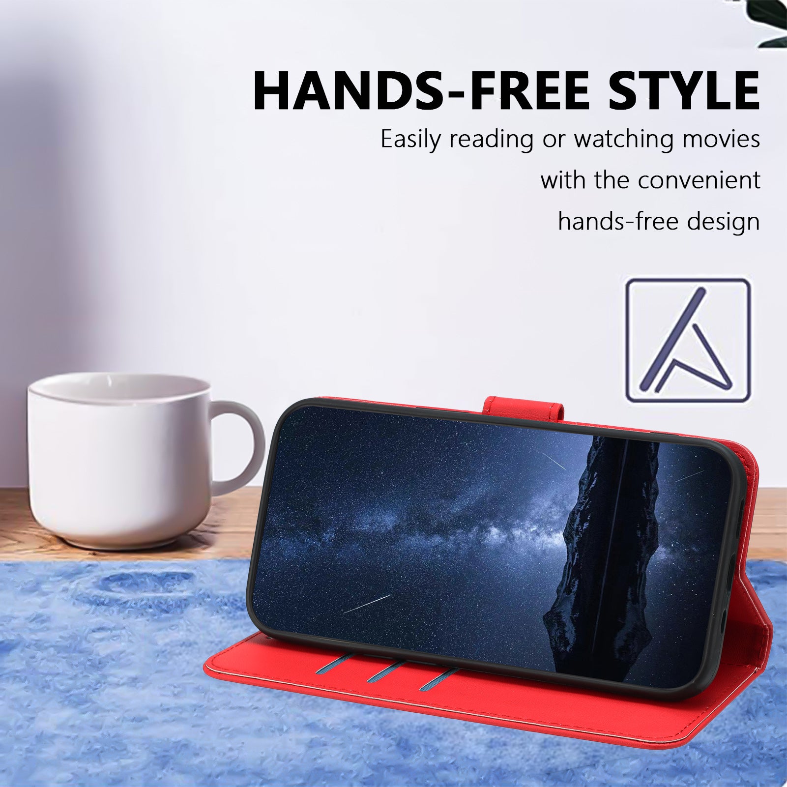 For Xiaomi Poco M8 5G / Redmi Note 15 5G (Global) / 15 4G (Global) Leather Case Wallet Stand Solid Color Anti Drop Phone Cover - Red