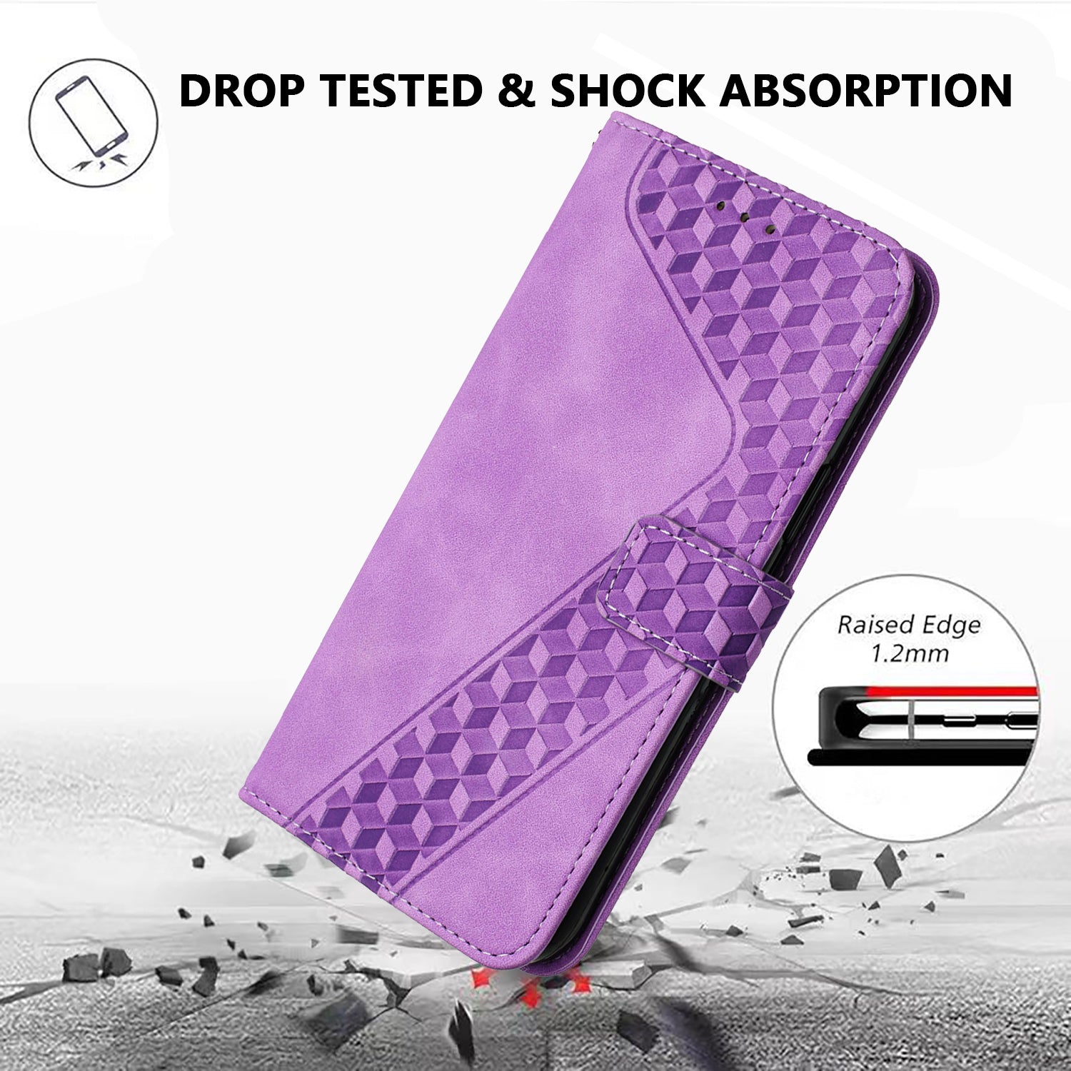 For Xiaomi Poco M8 5G / Redmi Note 15 5G (Global) / 15 4G (Global) Leather Case 7-Shaped Pattern Wallet Stand Shockproof Phone Cover - Purple
