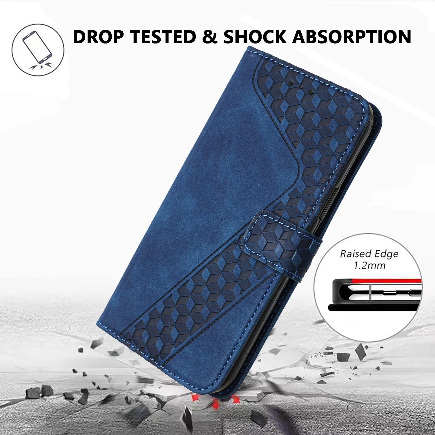 For Xiaomi Poco M8 5G / Redmi Note 15 5G (Global) / 15 4G (Global) Leather Case 7-Shaped Pattern Wallet Stand Shockproof Phone Cover - Blue