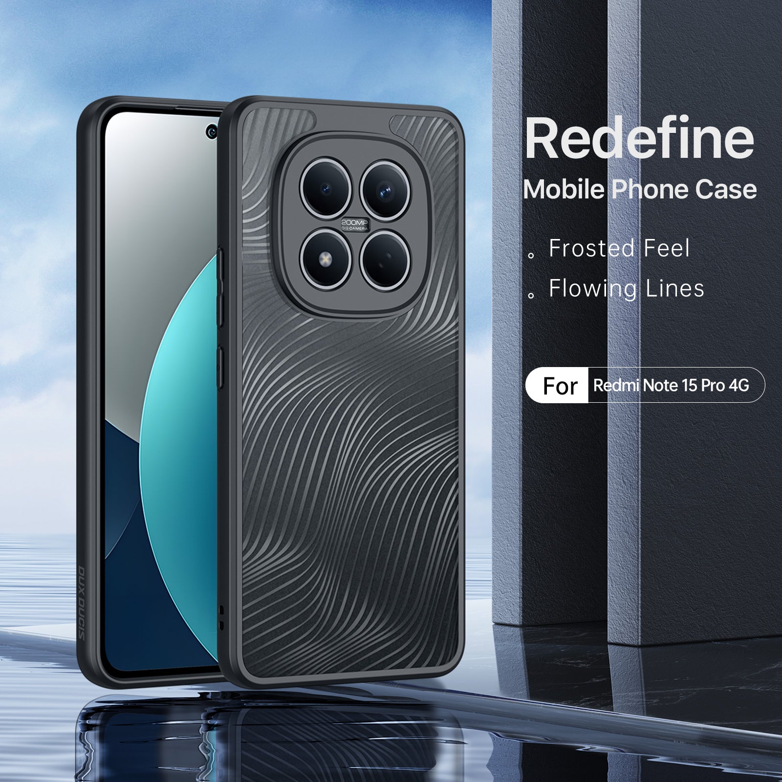 For Xiaomi Redmi Note 15 Pro 4G (Global) Case DUX DUCIS Aimo Series TPU+PC Matte Drop-proof Phone Cover (REACH Certification) - Black