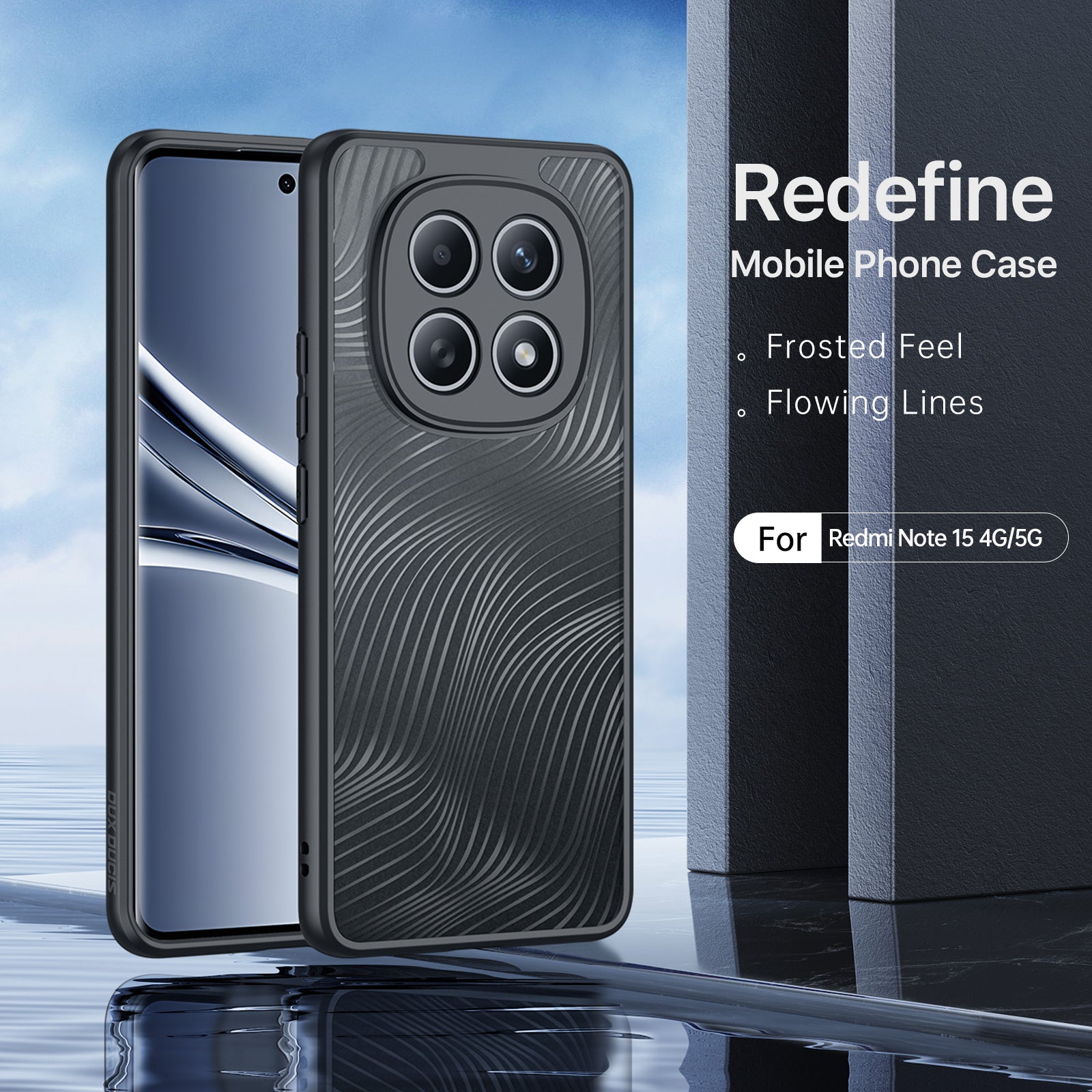 For Xiaomi Poco M8 5G / Redmi Note 15 5G (Global) / 15 4G (Global) Case DUX DUCIS Aimo Series TPU+PC Matte Drop-proof Phone Cover (REACH Certification) - Black
