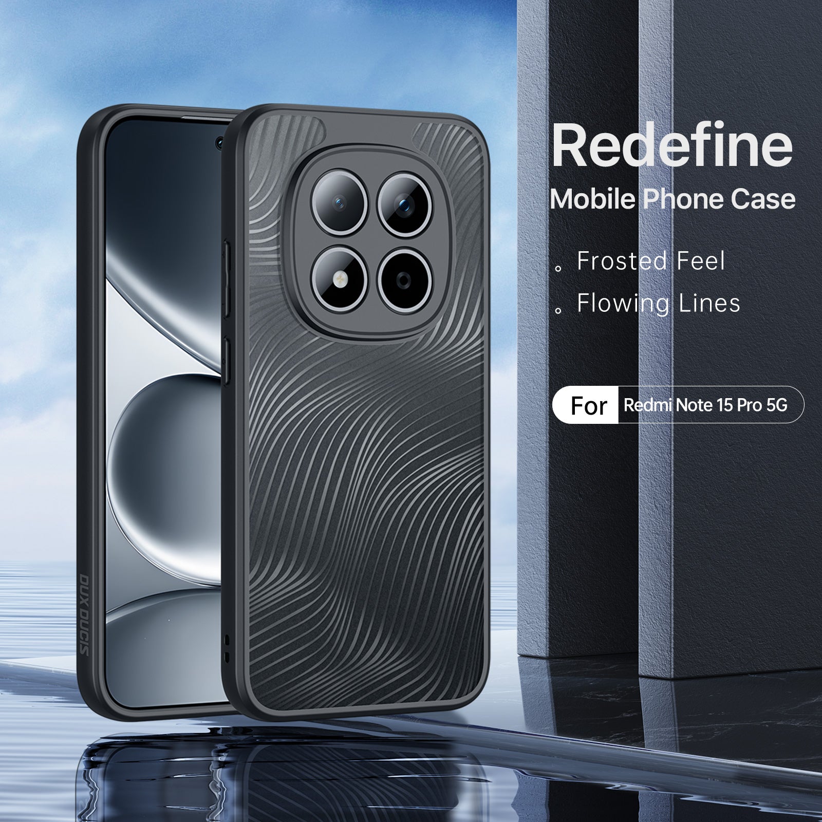 For Xiaomi Redmi Note 15 Pro 5G (Global) Case DUX DUCIS Aimo Series TPU+PC Matte Drop-proof Phone Cover (REACH Certification) - Black
