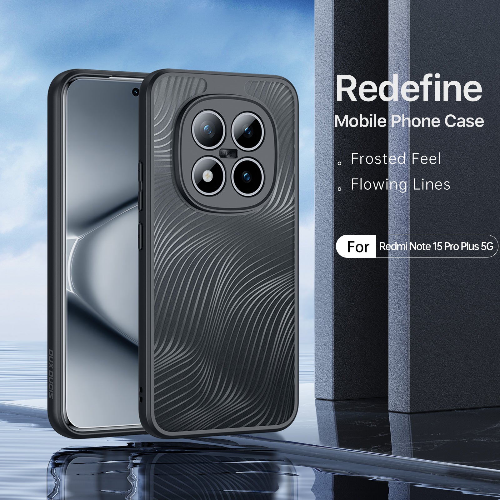 For Xiaomi Poco M8 Pro 5G / Redmi Note 15 Pro+ 5G (Global) Case DUX DUCIS Aimo Series TPU+PC Matte Drop-proof Phone Cover (REACH Certification) - Black