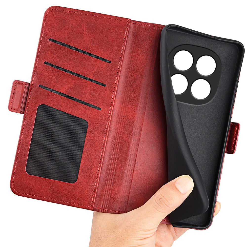 For Xiaomi Poco M8 5G / Redmi Note 15 5G (Global) Case Calf Texture Leather Wallet Phone Cover -  Red