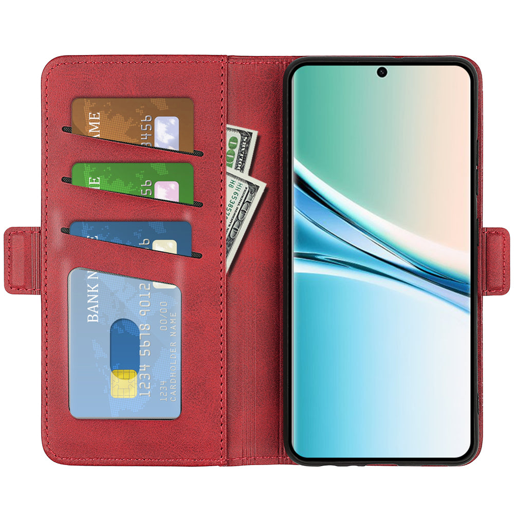 For Xiaomi Poco M8 5G / Redmi Note 15 5G (Global) Case Calf Texture Leather Wallet Phone Cover -  Red