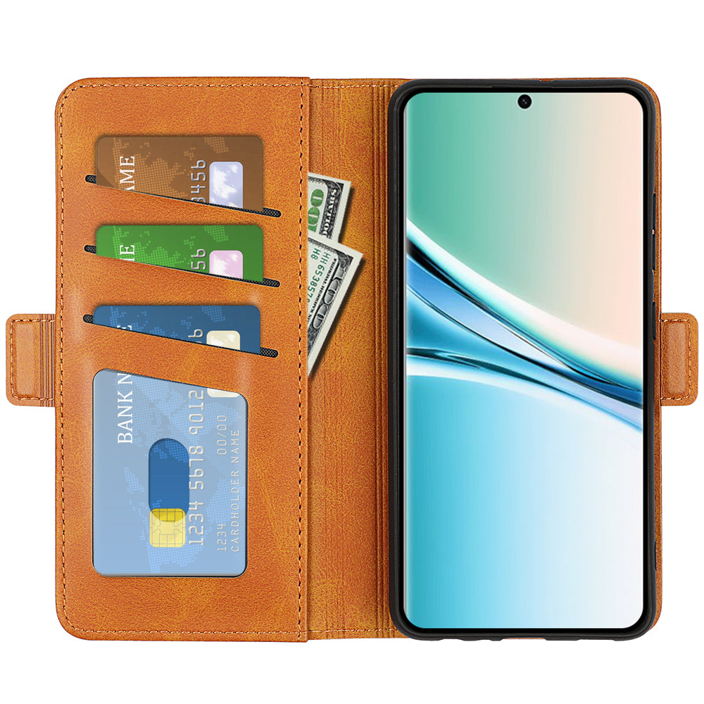 For Xiaomi Poco M8 5G / Redmi Note 15 5G (Global) Case Calf Texture Leather Wallet Phone Cover - Yellow