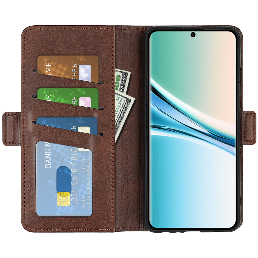 For Xiaomi Poco M8 5G / Redmi Note 15 5G (Global) Case Calf Texture Leather Wallet Phone Cover - Brown