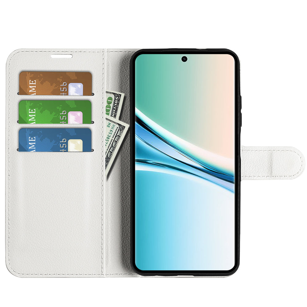 For Xiaomi Poco M8 5G / Redmi Note 15 5G (Global) Case Litchi Texture Shockproof Leather Wallet Phone Cover -  White