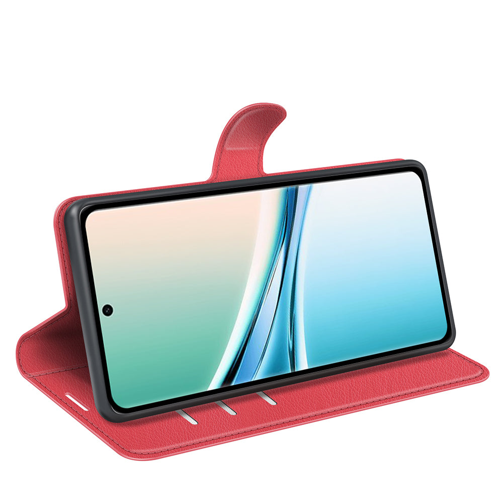 For Xiaomi Poco M8 5G / Redmi Note 15 5G (Global) Case Litchi Texture Shockproof Leather Wallet Phone Cover - Red