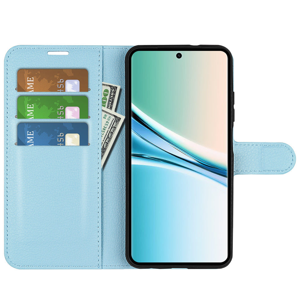 For Xiaomi Poco M8 5G / Redmi Note 15 5G (Global) Case Litchi Texture Shockproof Leather Wallet Phone Cover - Blue