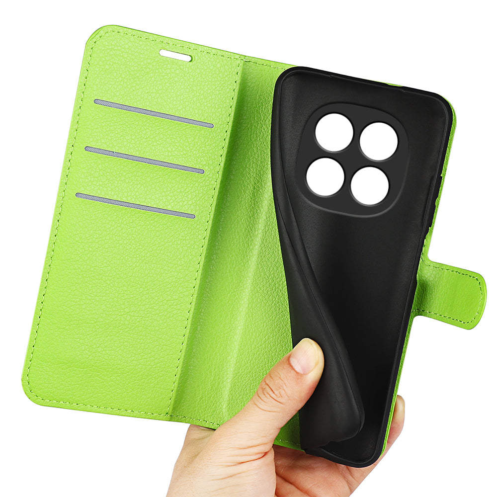 For Xiaomi Poco M8 5G / Redmi Note 15 5G (Global) Case Litchi Texture Shockproof Leather Wallet Phone Cover - Green