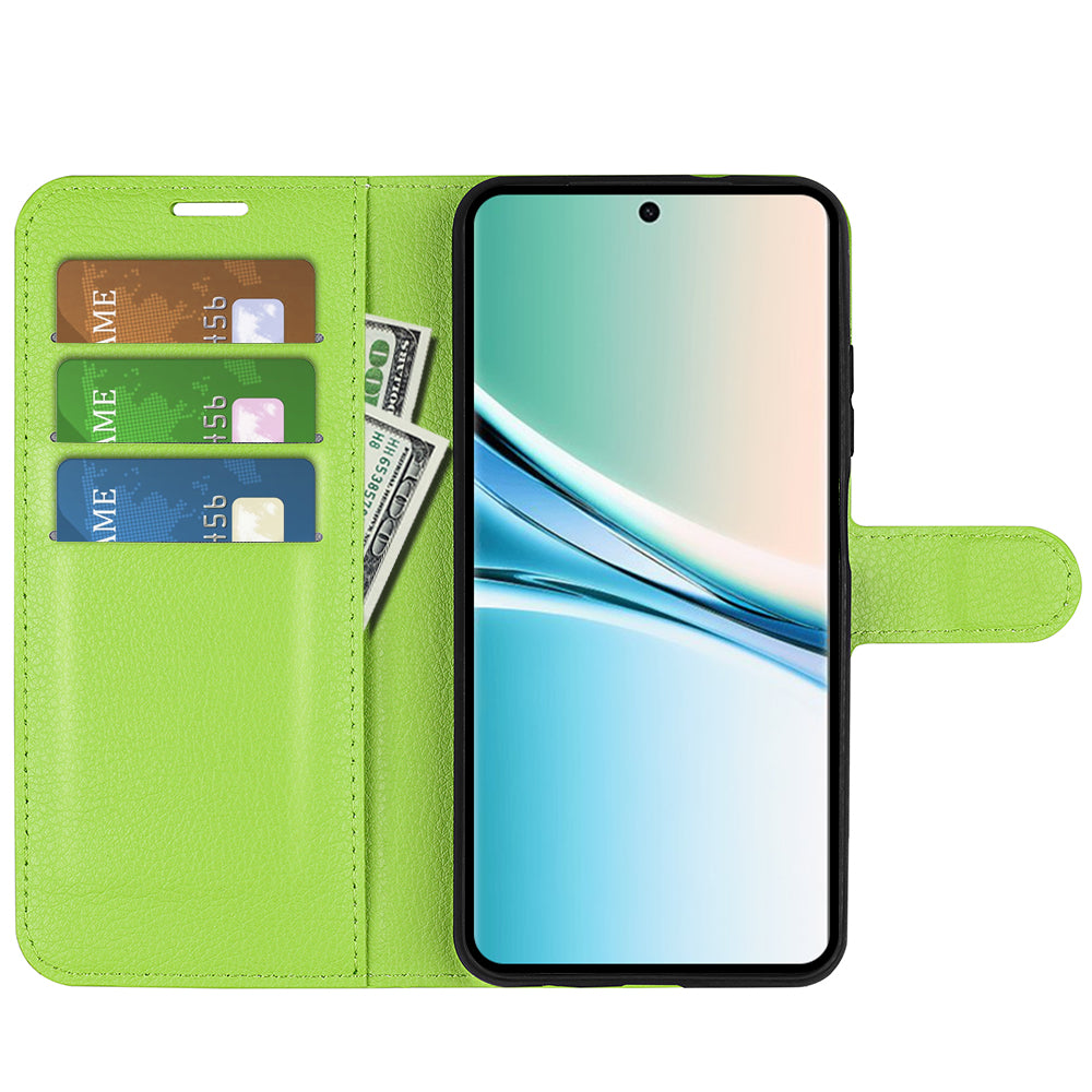 For Xiaomi Poco M8 5G / Redmi Note 15 5G (Global) Case Litchi Texture Shockproof Leather Wallet Phone Cover - Green