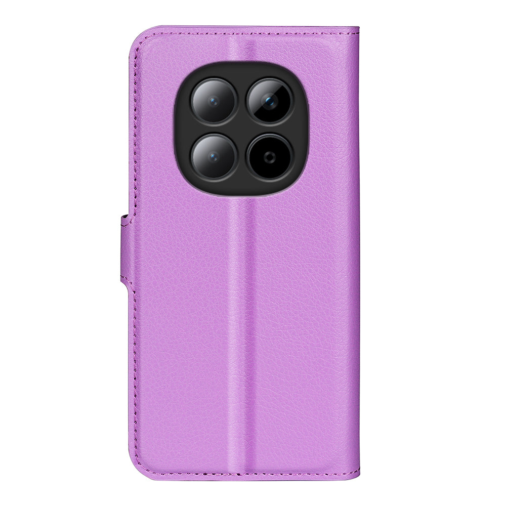 For Xiaomi Poco M8 5G / Redmi Note 15 5G (Global) Case Litchi Texture Shockproof Leather Wallet Phone Cover - Purple