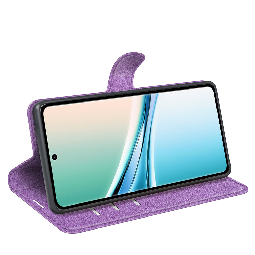 For Xiaomi Poco M8 5G / Redmi Note 15 5G (Global) Case Litchi Texture Shockproof Leather Wallet Phone Cover - Purple