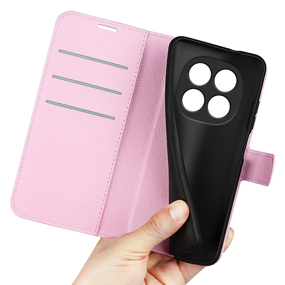 For Xiaomi Poco M8 5G / Redmi Note 15 5G (Global) Case Litchi Texture Shockproof Leather Wallet Phone Cover - Pink