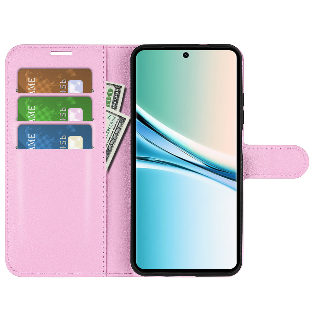 For Xiaomi Poco M8 5G / Redmi Note 15 5G (Global) Case Litchi Texture Shockproof Leather Wallet Phone Cover - Pink