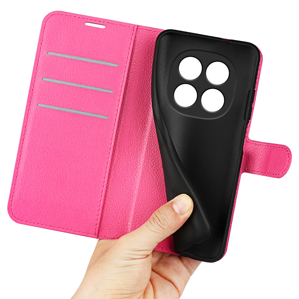 For Xiaomi Poco M8 5G / Redmi Note 15 5G (Global) Case Litchi Texture Shockproof Leather Wallet Phone Cover - Rose Red