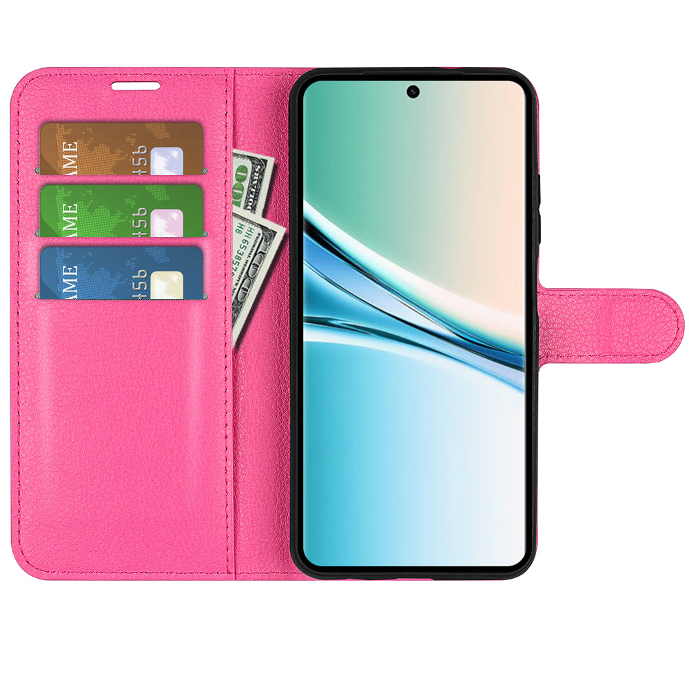 For Xiaomi Poco M8 5G / Redmi Note 15 5G (Global) Case Litchi Texture Shockproof Leather Wallet Phone Cover - Rose Red