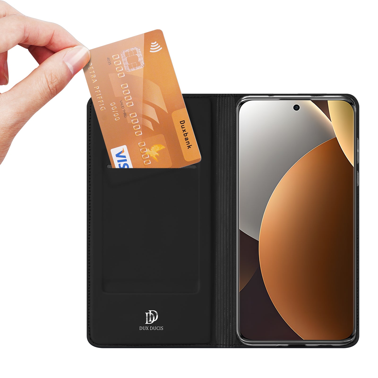 For Xiaomi Poco M8 Pro 5G / Redmi Note 15 Pro+ 5G (Global) Case DUX DUCIS Skin Pro Series Leather Stand Cover Card Holder - Black