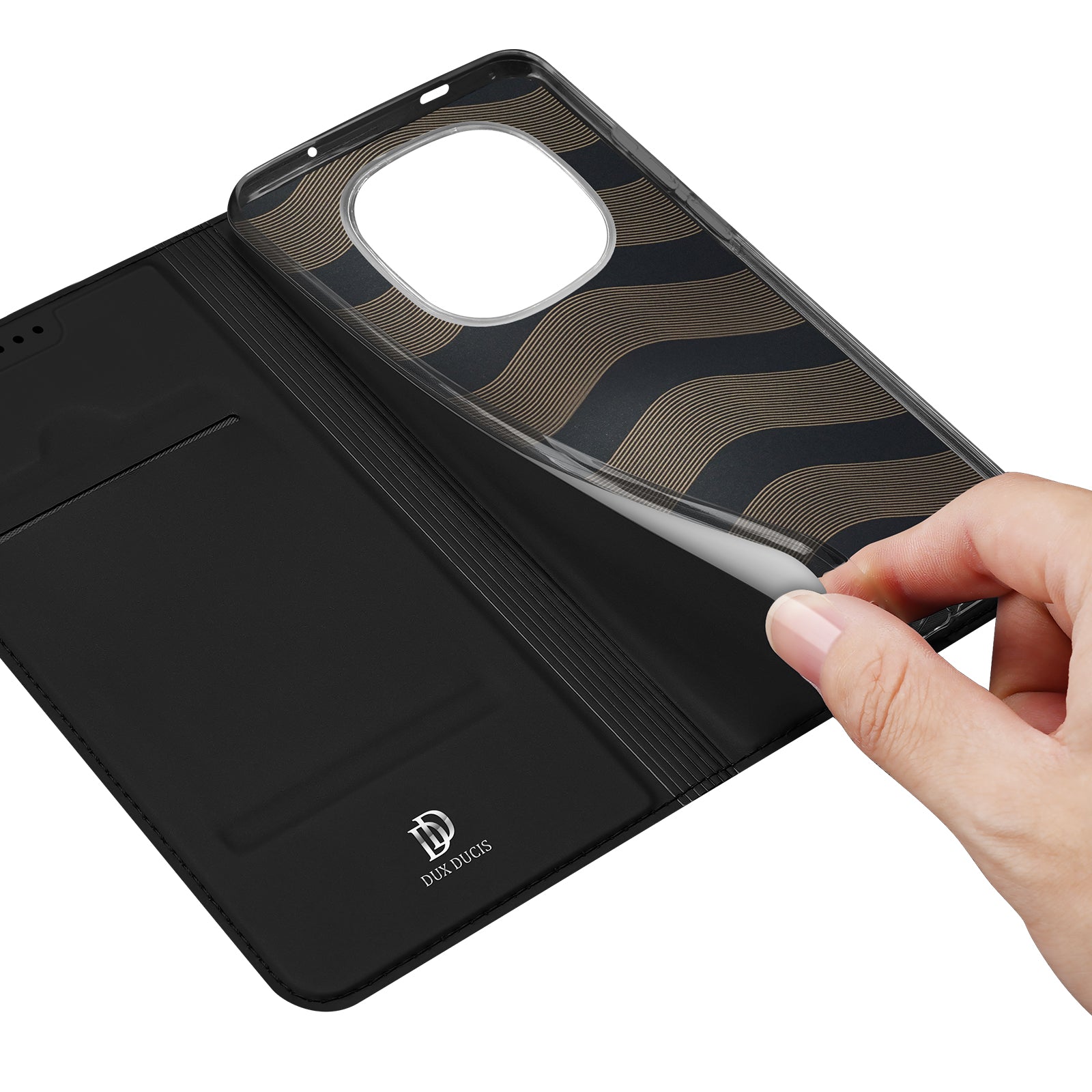 For Xiaomi Poco M8 Pro 5G / Redmi Note 15 Pro+ 5G (Global) Case DUX DUCIS Skin Pro Series Leather Stand Cover Card Holder - Black