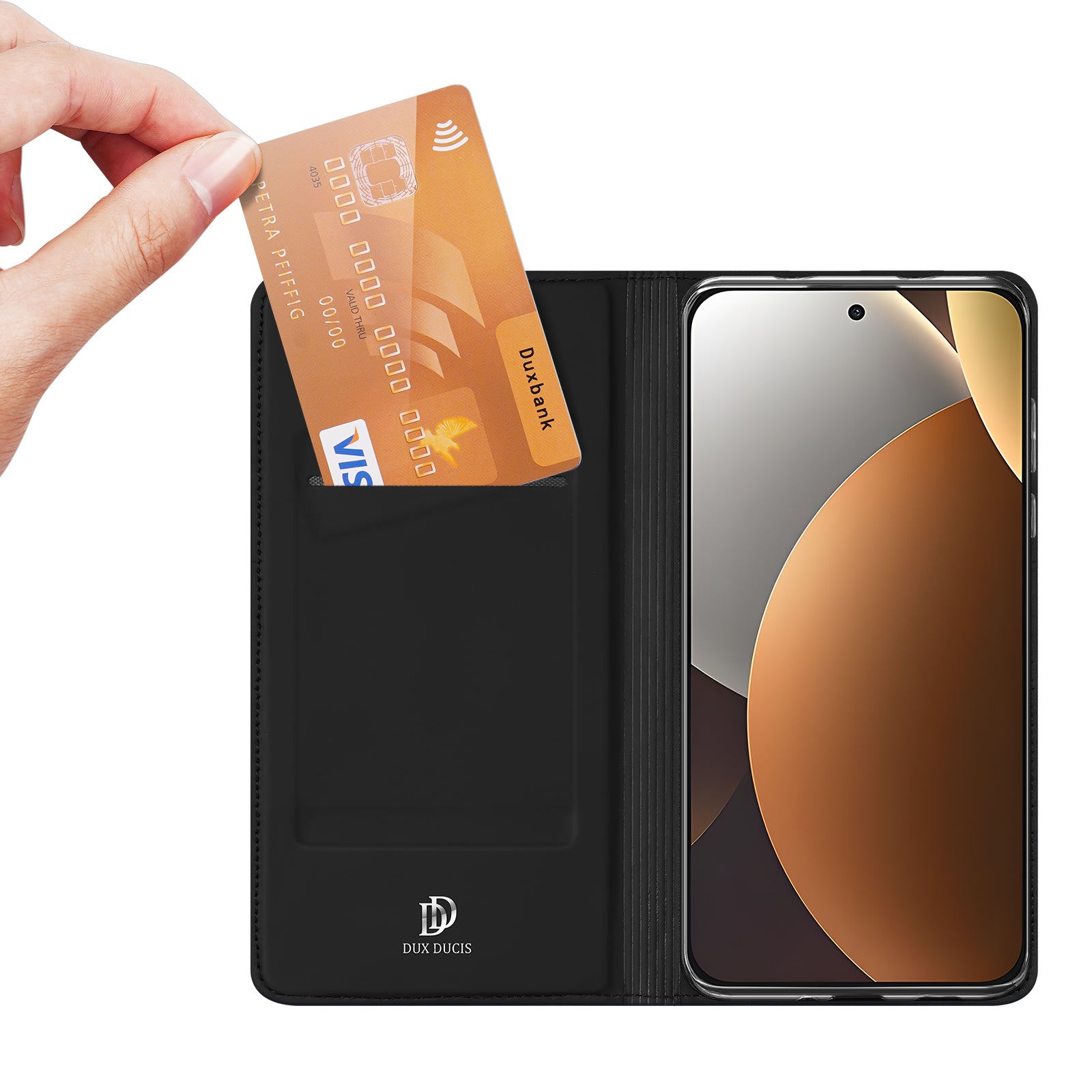 For Xiaomi Redmi Note 15 Pro 5G (Global) Case DUX DUCIS Skin Pro Series Leather Stand Cover Card Holder - Black